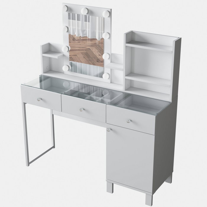 Hanah Home Mesa de Maquillaje Blanca con 9 Focos Hanah Home Mesa de Maquillaje Blanca con 9 Focos